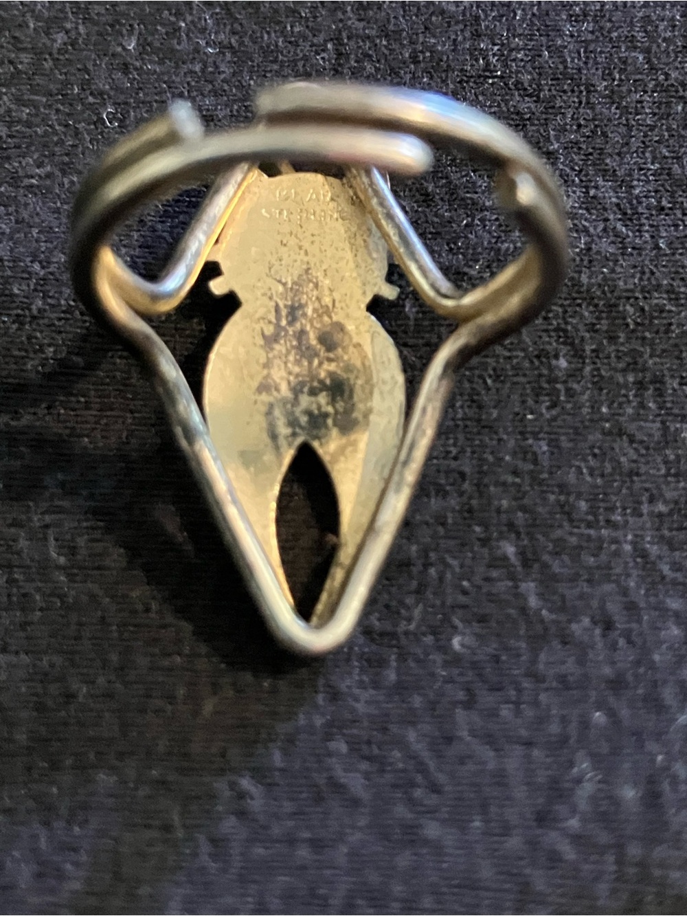VTG Beaucraft Sterling Silver Mid Century Modern Cat Ring Adjustable - Picture 4 of 6